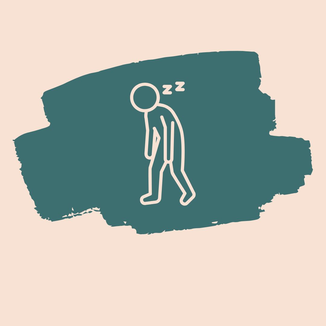 Erschöpfte, müde Person
